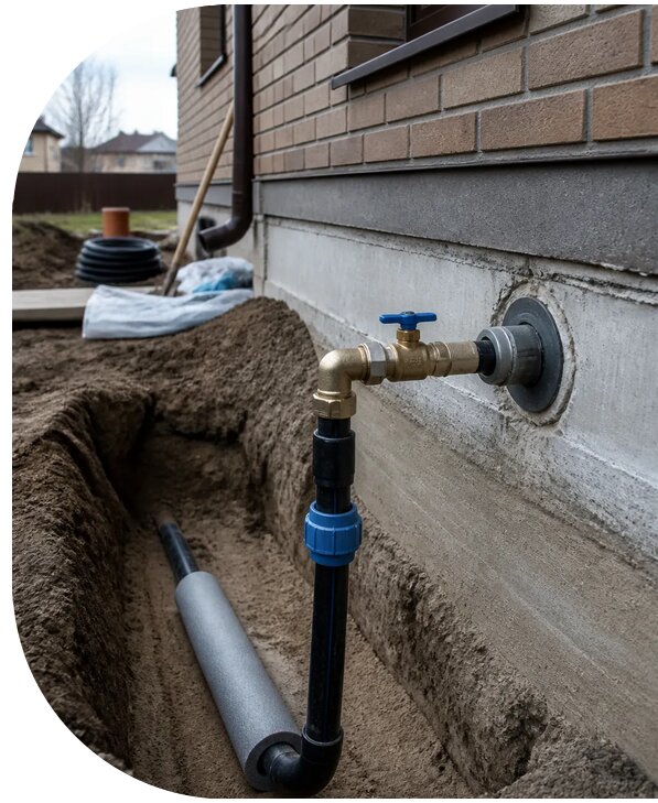 Устройство ввода водопровода в дом в Азове от 8729 р. | АПаруса-Азв